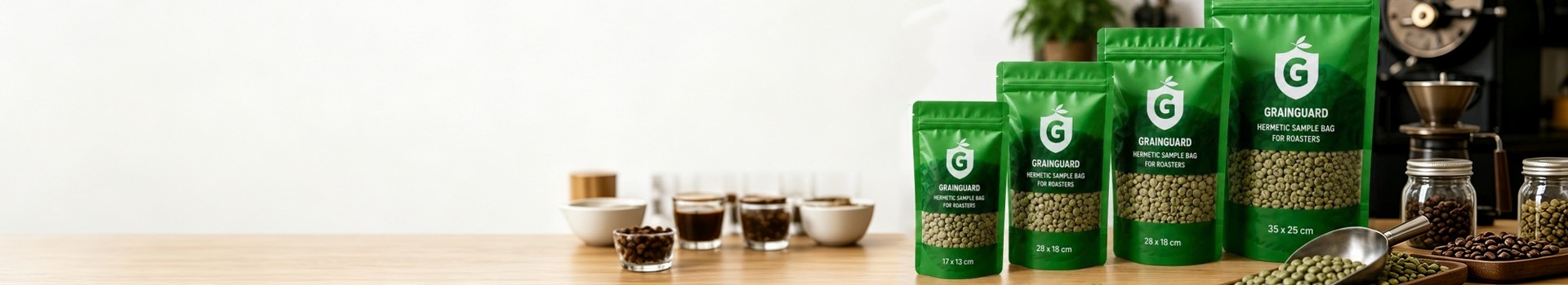 Saco hermético de amostra de grãos de café