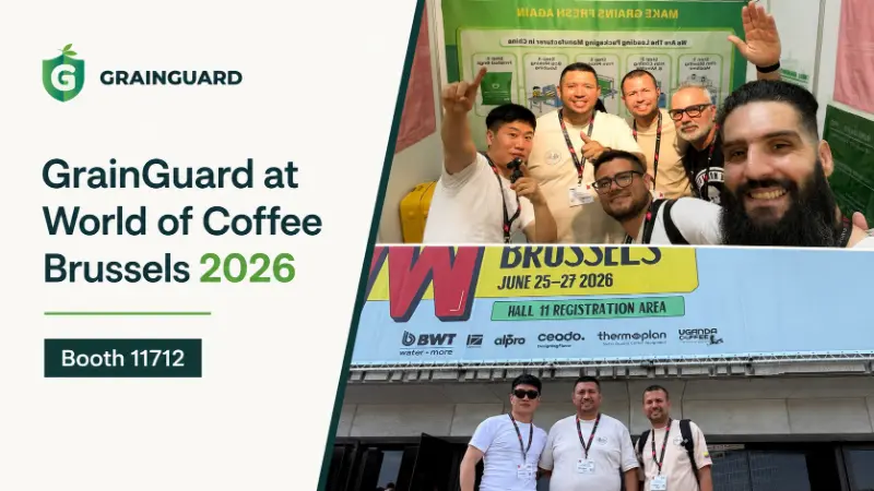 GrainGuard se conecta com a comunidade global do café no World of Coffee Bruxelas 2026