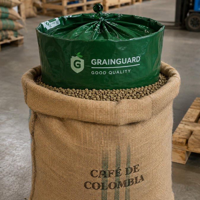 Forro de juta hermético de grão de café verde